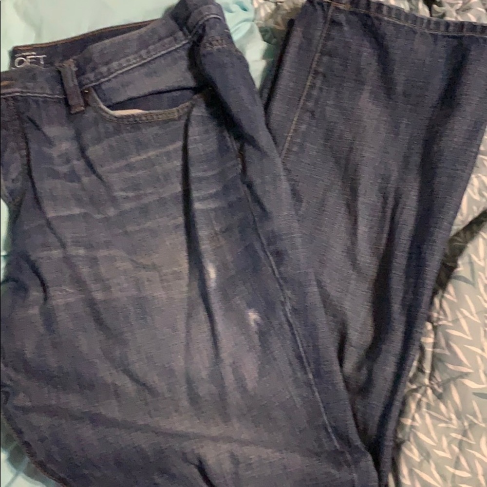 Ann Taylor Loft button fly distressed 14 jeans